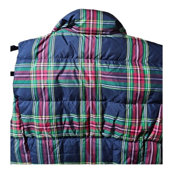 TALBOTS Tartan Plaid Ruffle Puffer Vest - Size XS - Picture 4 of 7